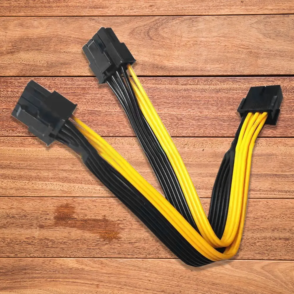 CPU 8Pin to Image Video Card Dual PCI-E PCIe 8Pin (6Pin + 2Pin) Power Distributor Cable 20cm 4Pcs