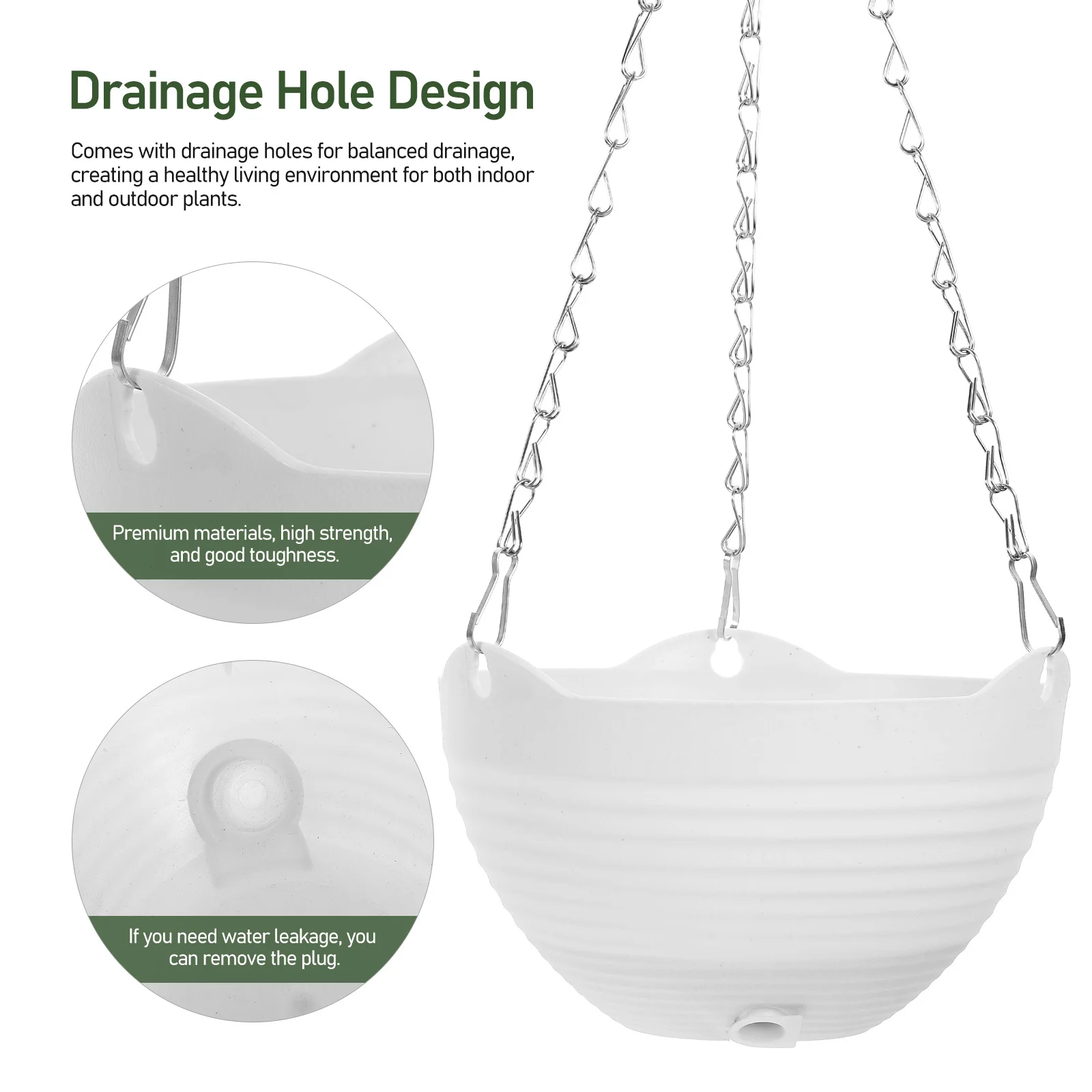 

4Pcs Hanging Planters Modern Plastic Baskets Indoor Outdoor Plants Space Saving Gift Vines Succulents Hanging Baskets