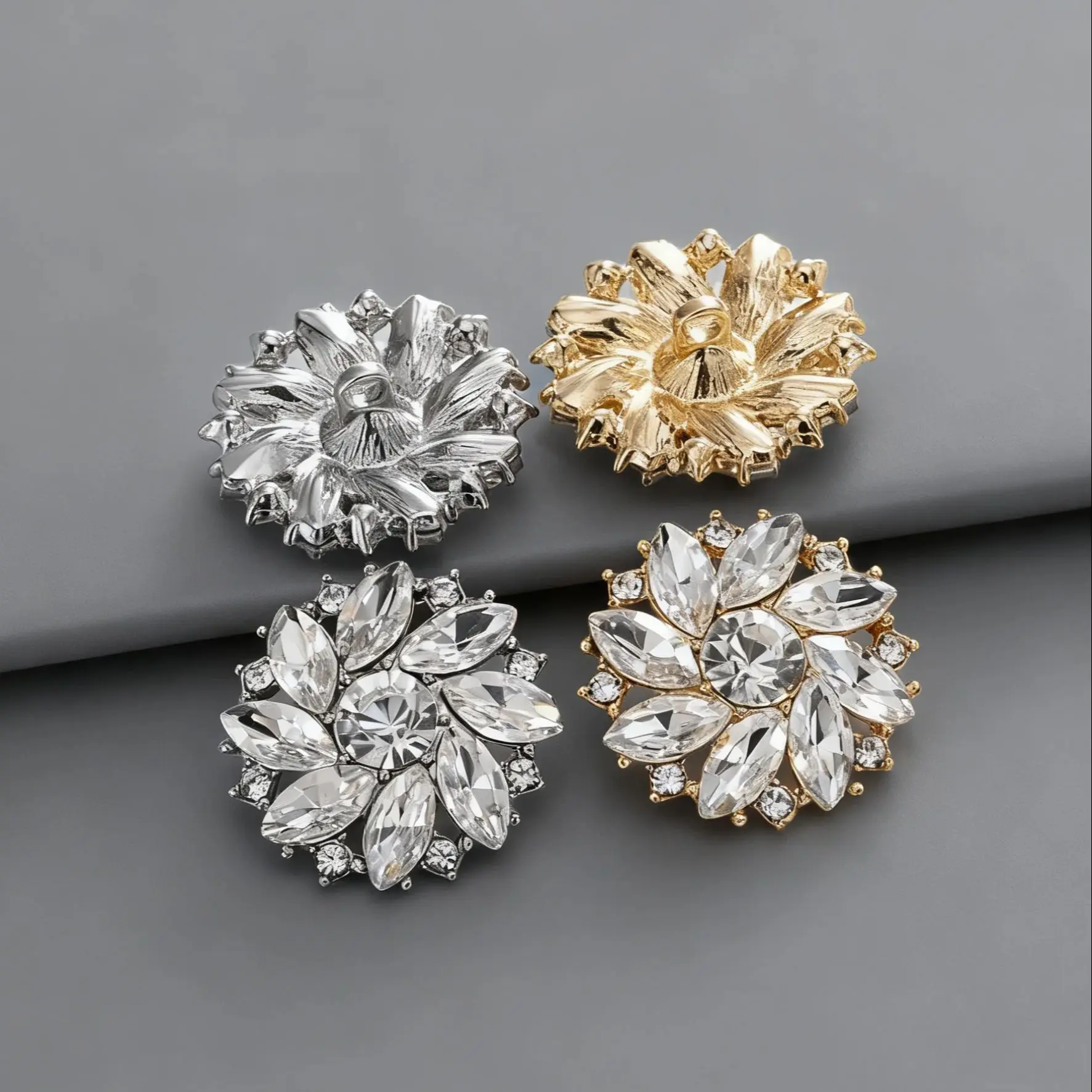 

1 шт./2/3 шт., металлические пуговицы с кристаллами для женских официальных свадебных платьев, универсальные стеклянные аксессуары для одежды «сделай сам»