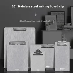 Clip Board Stainless Steel Writing Pad Folder Paper Office Supplies Organizer Clipboard Storage Box Document Pad Paper Holder