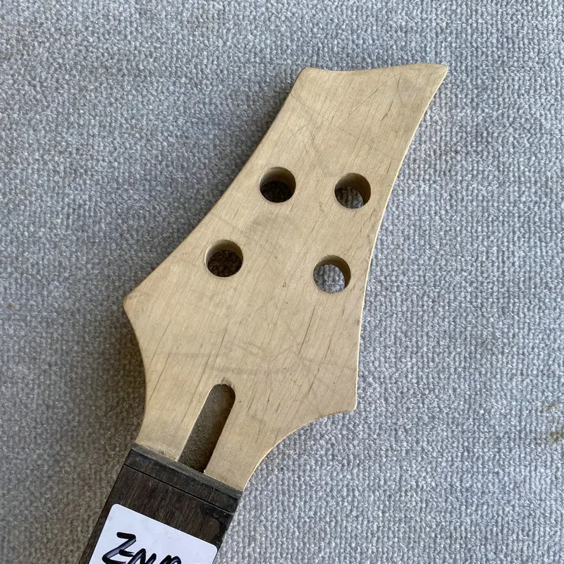 EN195 Custom Order Unfinished 4 String Electric Bass Neck Maple+Rosewood 24 Frets  Custom White BLock Inlay DIY Parts