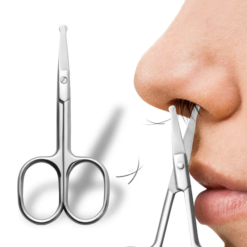 ステンレス鋼ラウンド安全はさみ眉毛メイクはさみ美容鼻毛トリマーはさみ眉毛シャープヘッド