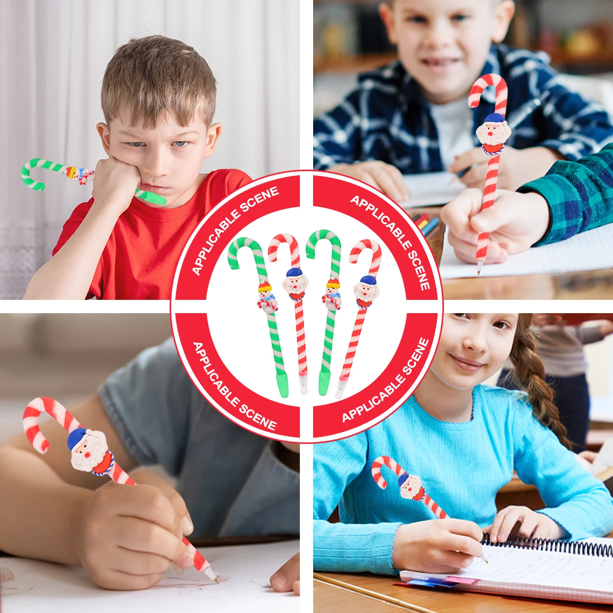 

4 Pcs Stationery Santa Claus Snowman Pen Christmas Gifts Decorations Plastic Ballpoint Student
