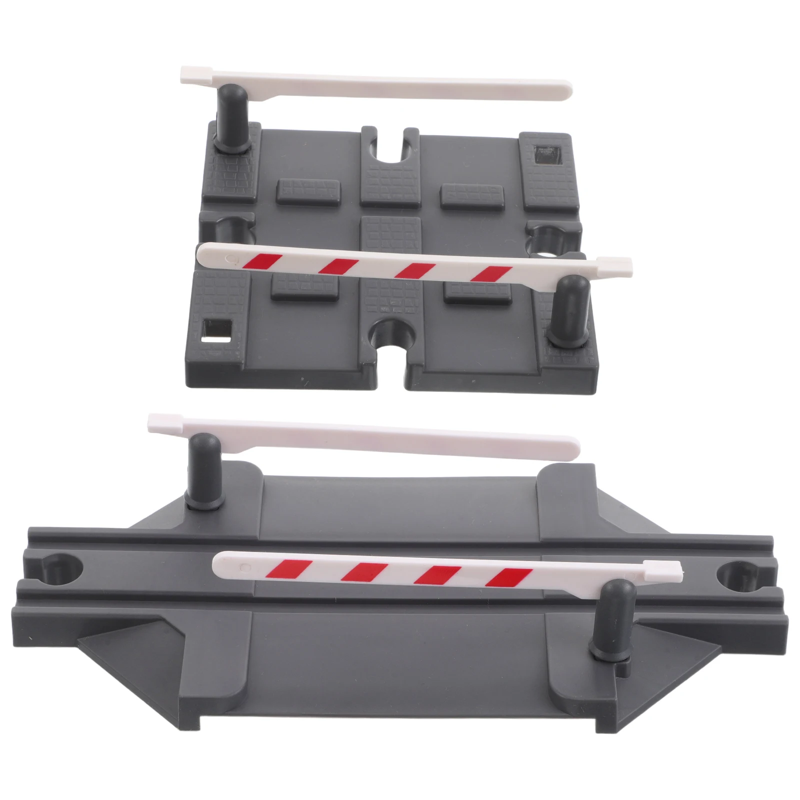 2pcs Train Track Barrier Plastic Railway Road Signs Compatible Toy Train Accessory Track Expansion Creative Play