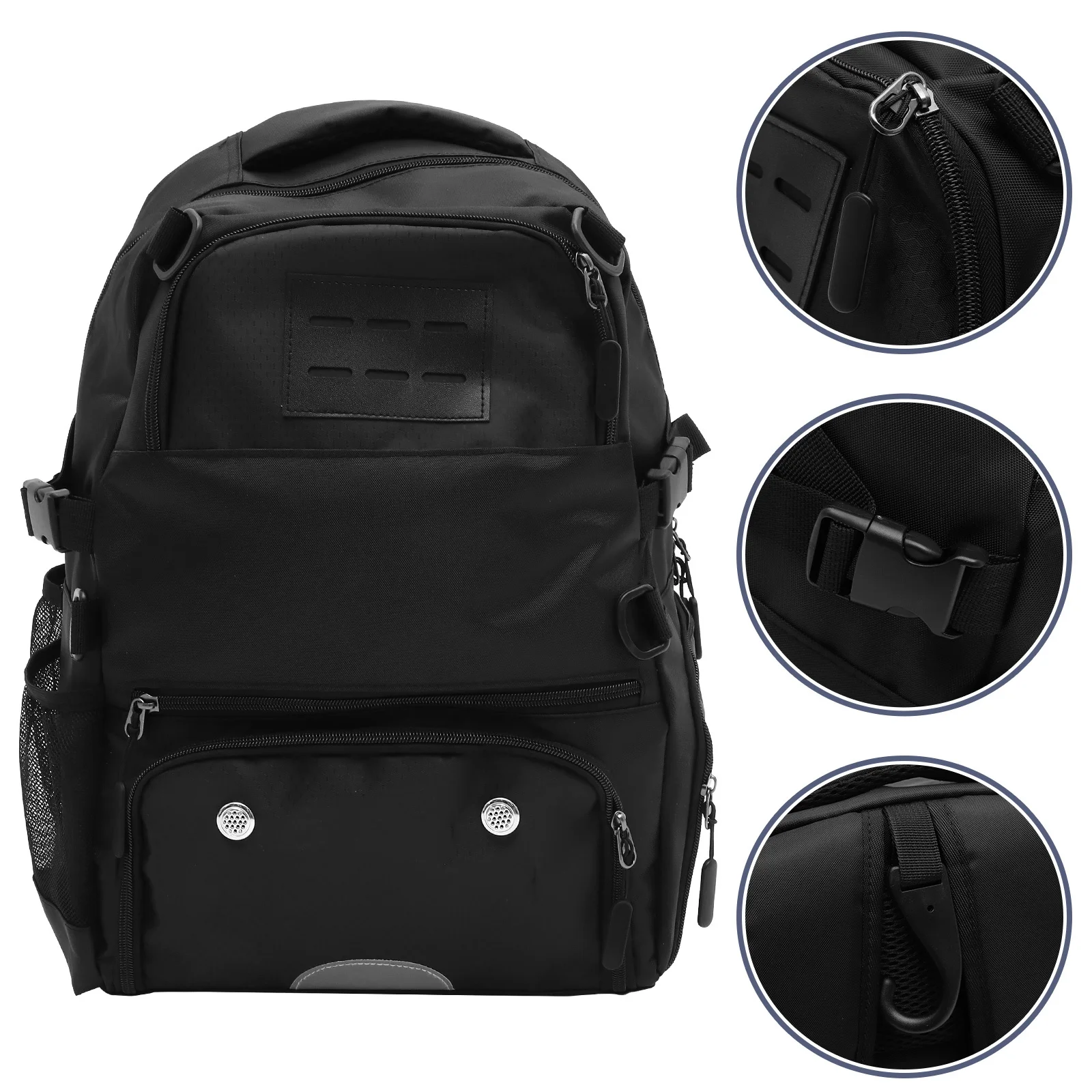 1Pcs Lightweight Oxford Cloth Backpack Large Capacity Basketball Football Storage Net Buckle Satchel Black Men