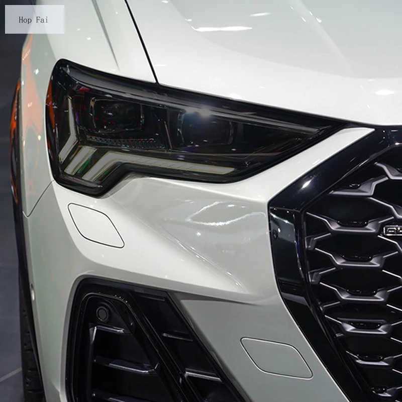 

2 Pcs Car Headlight Protective Film Transparent Black TPU Sticker For Audi Q3 8U F3 2012-Present RSQ3 Sportback 2020 Accessories