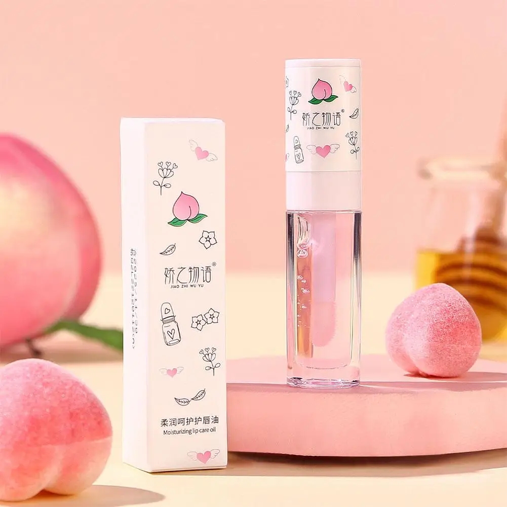 Peach Milk Honey Lip Oil allevia Dry Moisturizing Lip Gloss sbiadisce le linee delle labbra labbra leggere d'acqua grande testina trucco coreano carino