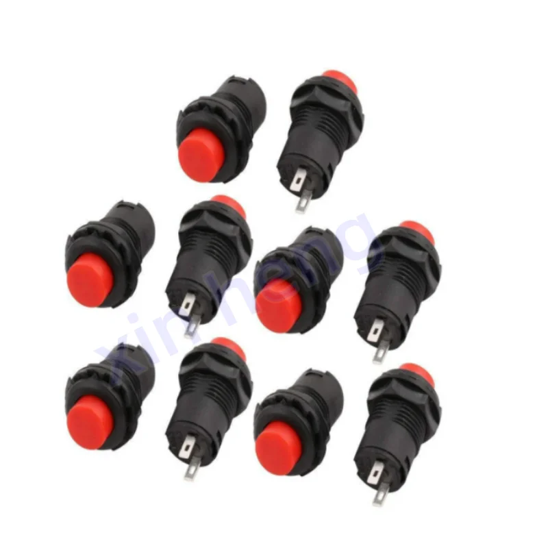 10PCS 12mm Lock Latching OFF- ON Push Button Switch Maintained Fixed Pushbutton Switches DS-428