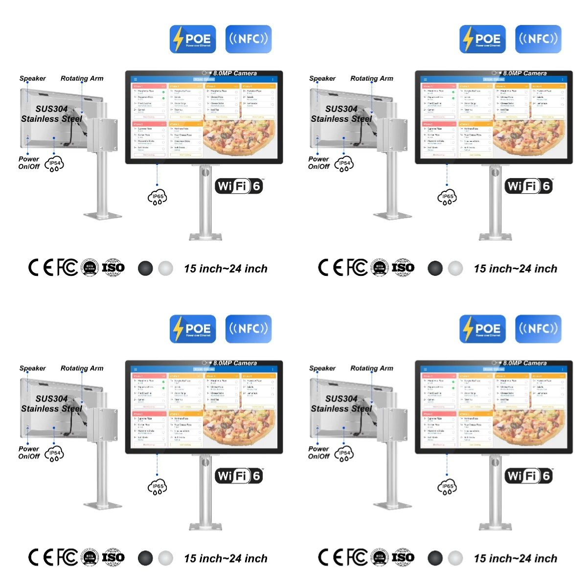 Smart Quick Service Restaurant (QSR) KDS Hardware 21.5