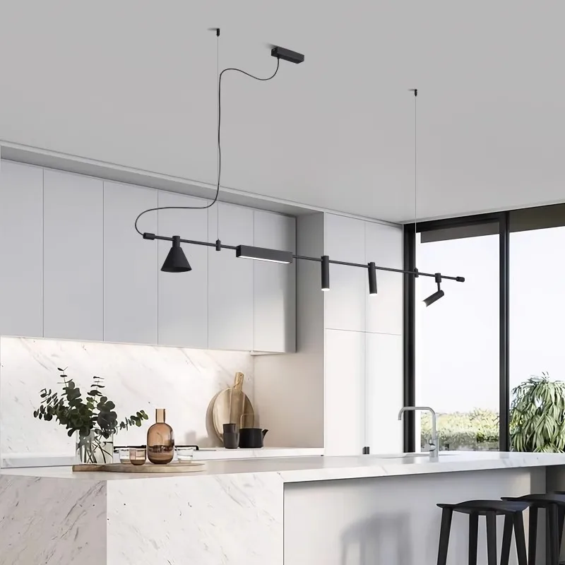 Simple creative design restaurant bar island long chandelier kitchen tea room model room shop front desk lighting