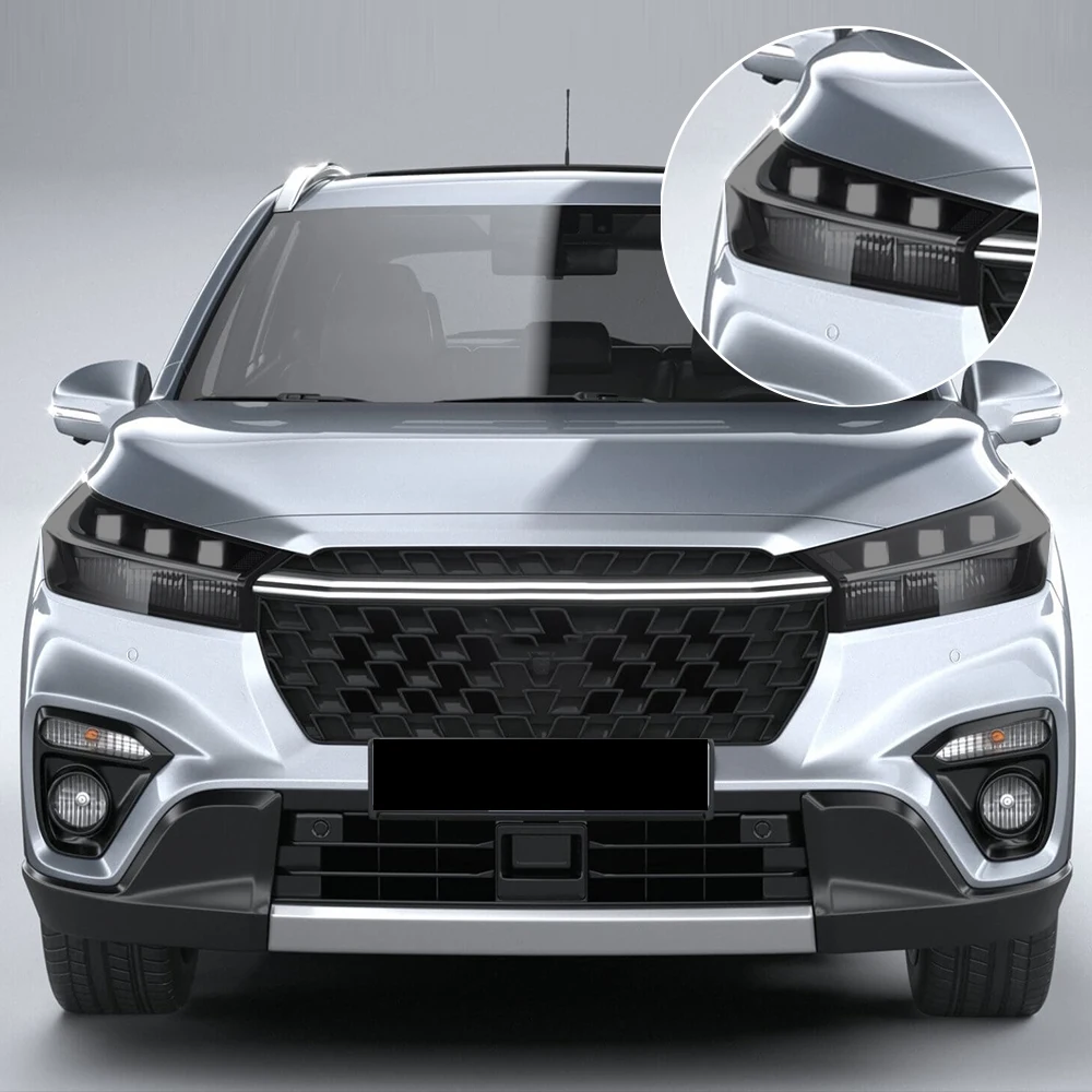 For Suzuki S-Cross 2022-2026 High-Gloss Smoke Black TPU Car Headlight Protective Film Pre-Cut PPF Anti-Scratch Vinyl Wrap Kit