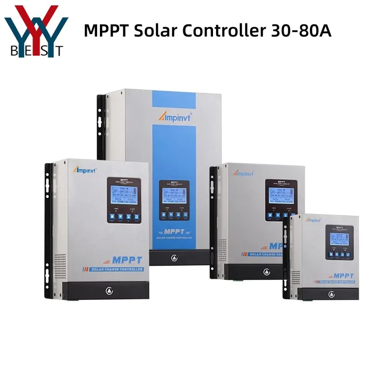 Controlador Solar MPPT, 30-80A, Carregamento Fotovoltaico Geração de Energia, Comunicação de Dados, 12-48V, Universal Lithium Battery Inverter