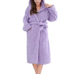 Loungewear Trendy Large Size Autumn Winter Bathrobe Soft Women Nightgown Plush for Home