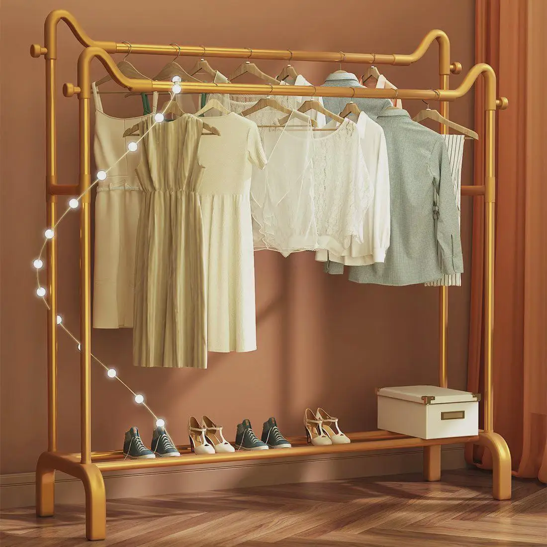 

Simple Indoor Clothes Drng Ra Stand Balcony Storage Hanging Rod Home Dormi Plastic Coat Hanger Organization Tool