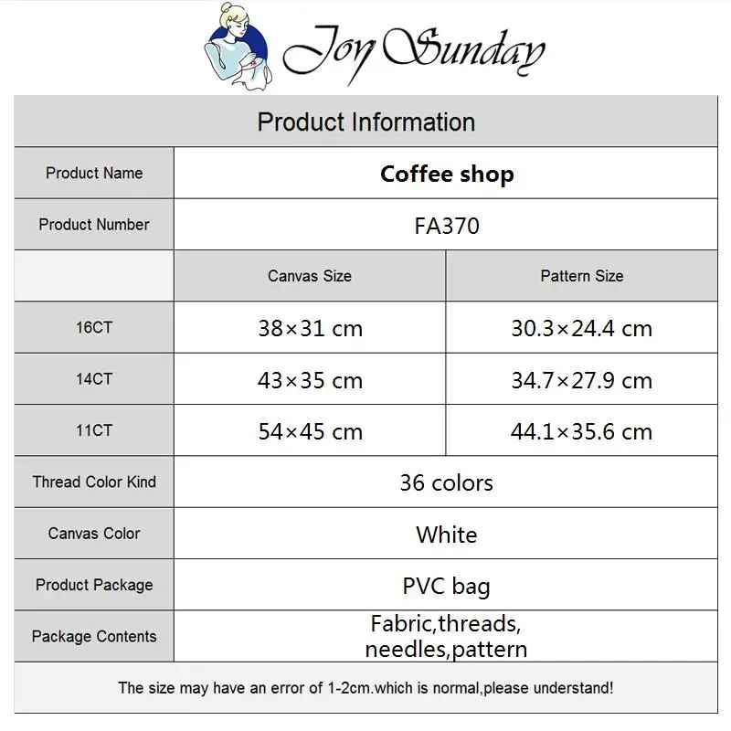 Joy Sunday 11/14/16ct haftowany obraz kawiarniane krajobrazy z zestaw do szycia DMC płótno z nadrukiem ręcznie robiona dekoracja domu