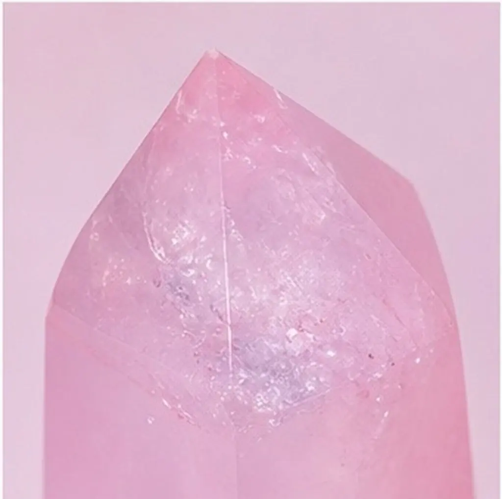 6-Sided Pink Crystal Point Self Standing Healing Stone for Chakra Energy Balancing Feng Shui Protection