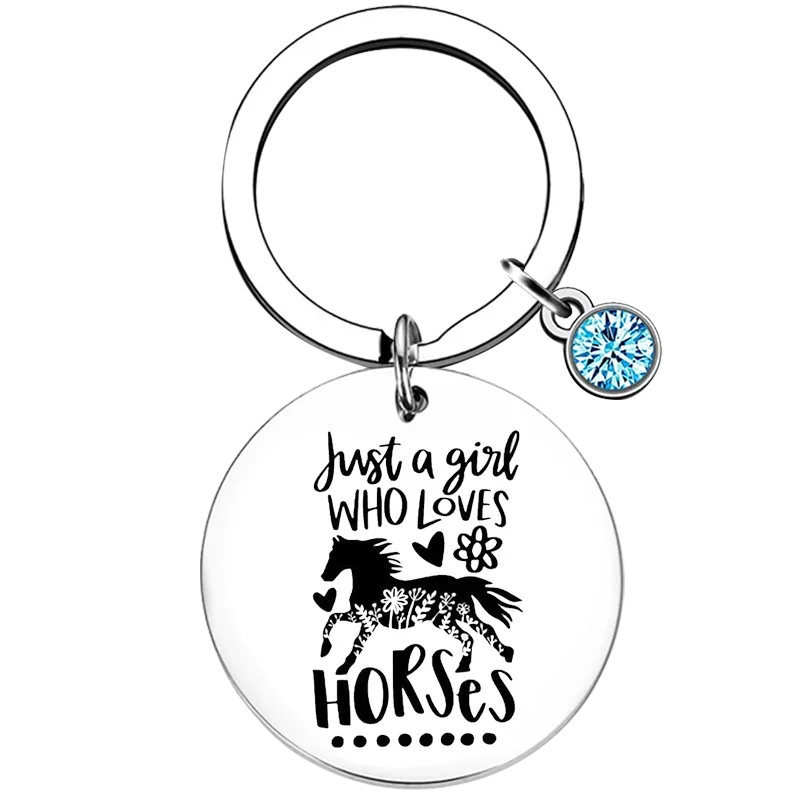 Running horse Key Chain Ring Just A Girl Who Loves Horses keychains pendant Horse Lover Gift