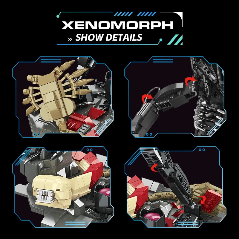882PCS Alien Spielzeug Bausteine Klassische Film Spielzeug Montieren Ziegel Desktop Dekoration Modell Geschenk Für Kinder Junge Erwachsene Spielzeug