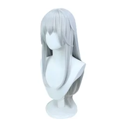 Anime Gojo Satoru Cosplay Wig Halloween Long Straight Synthetic Wigs for Women Cosplay with Bangs White Wig HighTemperature