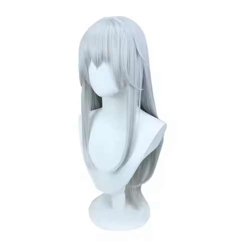 Anime Gojo Satoru Cosplay Wig Halloween Long Straight Synthetic Wigs for Women Cosplay with Bangs White Wig HighTemperature