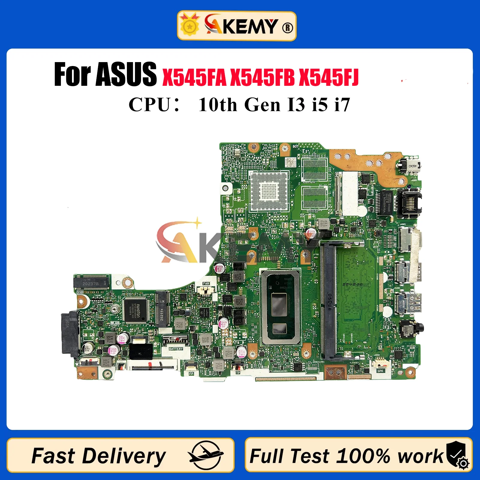 

X545FA Материнская плата для ноутбука ASUS VivoBook X545F X545FA X545FB X545FJ Материнская плата для ноутбука с 10-го поколения I3 i5 i7 101% тест ОК