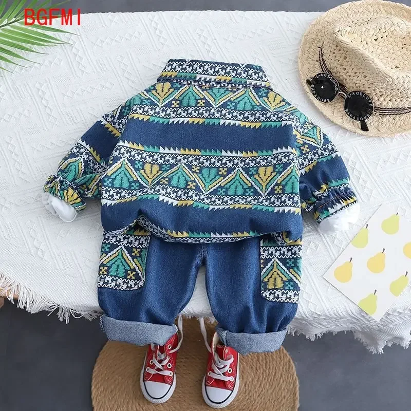 Spring Fall Outerwear Fashion Baby Girl Denim Children\'s Clothes Jacket +pant 2PCS set Kid clothes boys Jean Clothing Suit 2-10Y