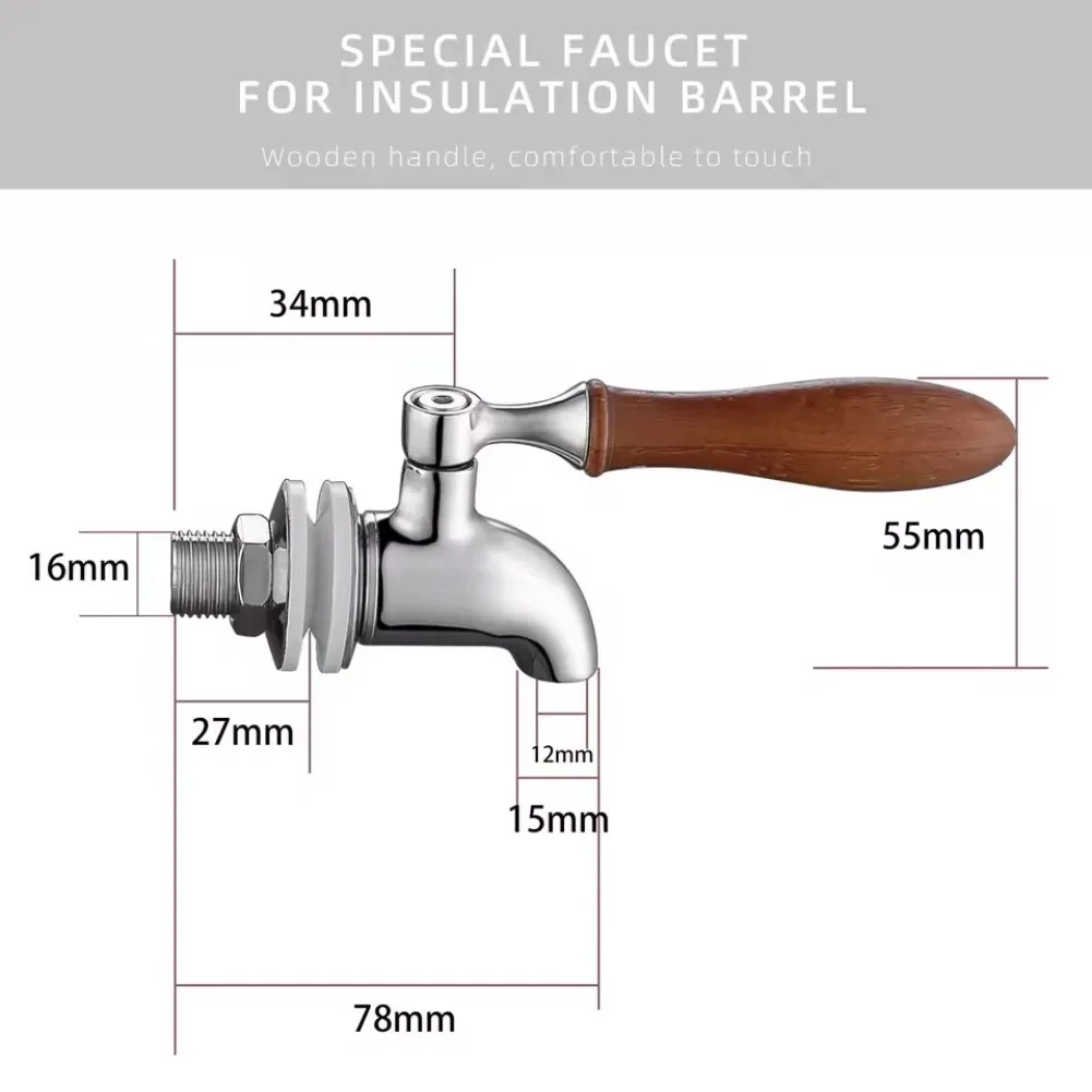 16mm Barrel Tapt Beverage Wine Bottls Cans Faucet Drink Water Tap Ball Valve for Bar Hotel Drum Dispenser Holder Bibcock
