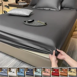 Egyptian Cotton Fitted Sheet with Elastic Bands 100% Cotton Adjustable Non Slip Mattress Covers for Single Double King Queen Bed