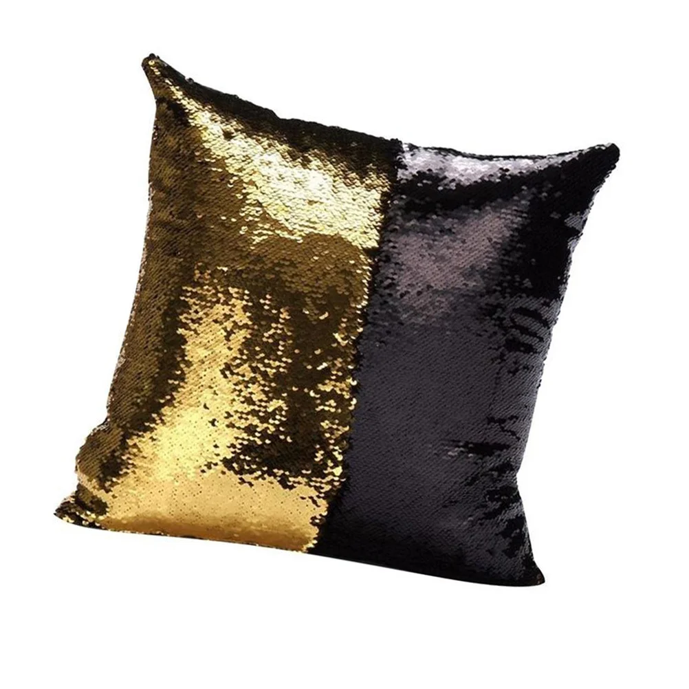 

Glitter Color Changing Sequins Throw Pillow Cover 40Cm Square Zipper Decorative Cushion Case for Sofa Car Party