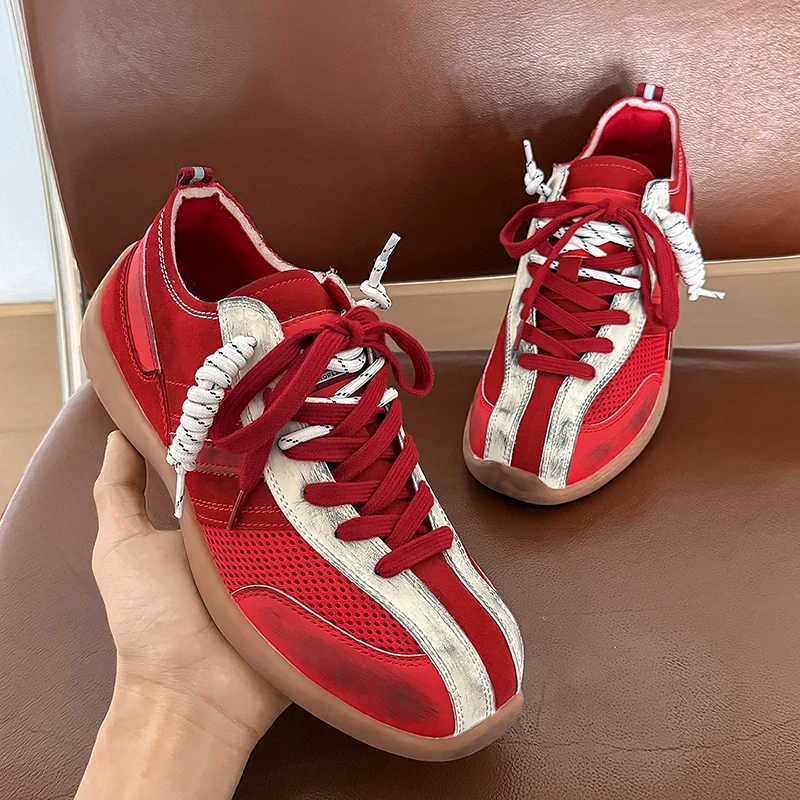 Men's Fashion Versatile Distressed Skate Shoes for Outdoor Leisure Sports New Trendy Distressed Sneakers