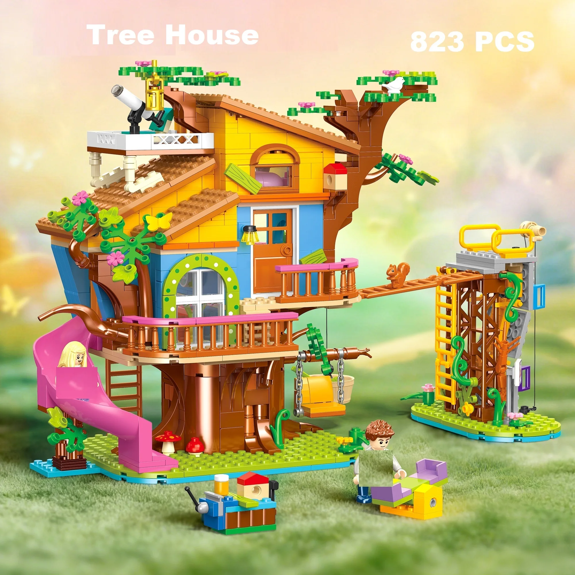 

823pcs Tree House Building Blocks Educational JJ9225 Toy for Kids Creative Thinking And Fine Motor Skills Development