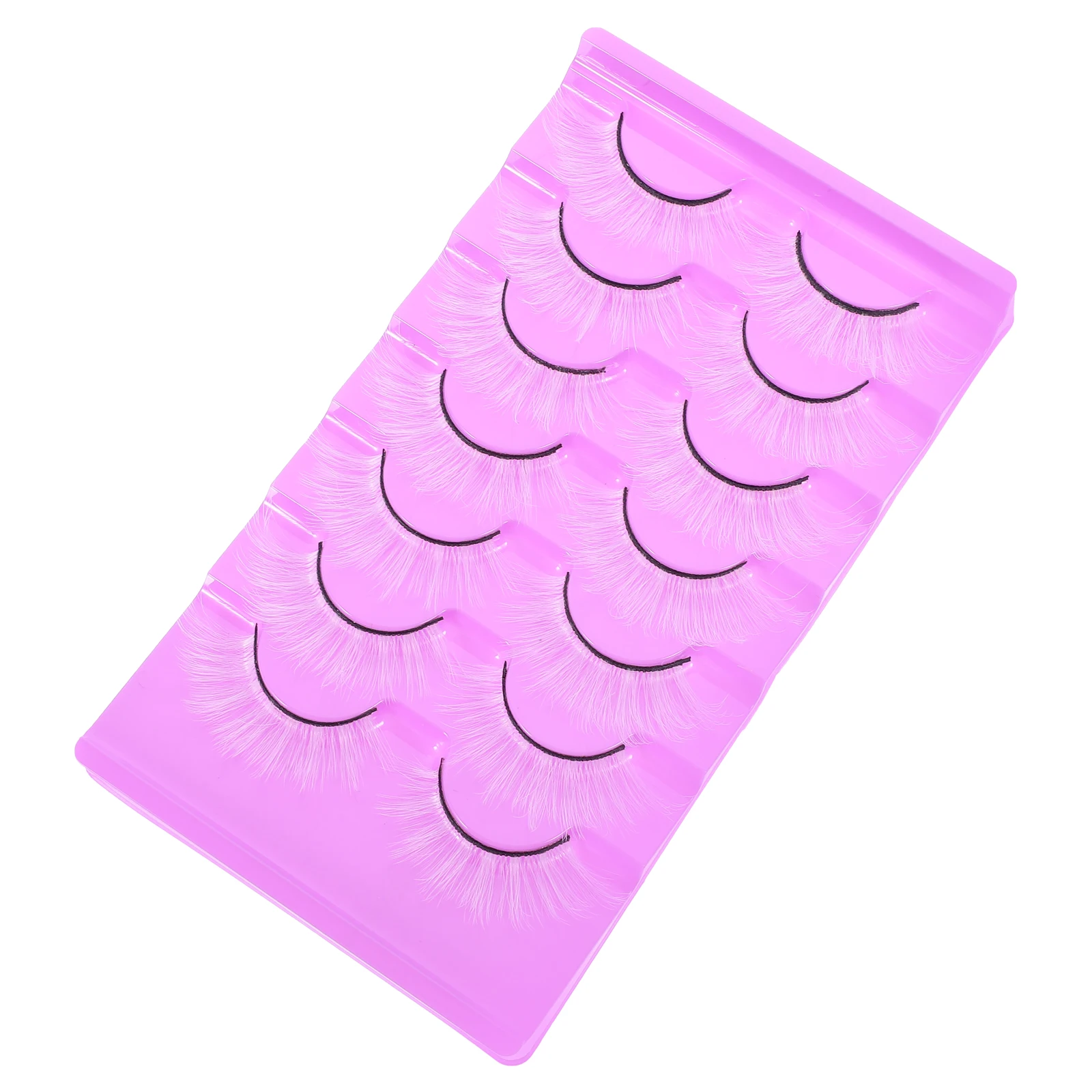 

7 Pairs Fake Eyelashes White False European and American Artificial Fiber Cosplay