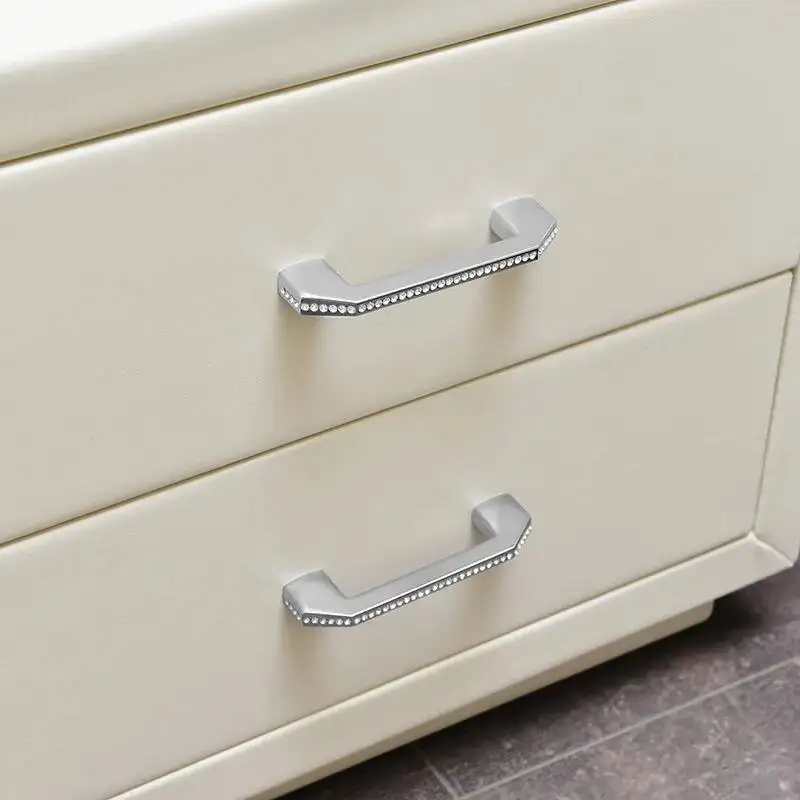クリスタルワードローブ引き出しハンドル、プルリングハンドル、ガラスウォーターダイヤモンド、キャビネットドアハンドル、モダンなハードウェア装飾