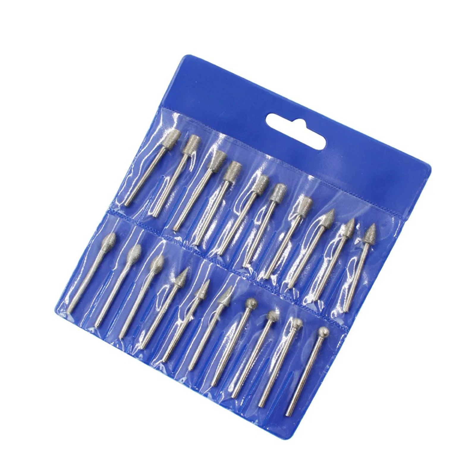 20pcs Diamond Coated Universal Drill Bits Set Glass Ceramics Rotary Stone Carving With 1/8inch Shank Polishing Portable Grinding