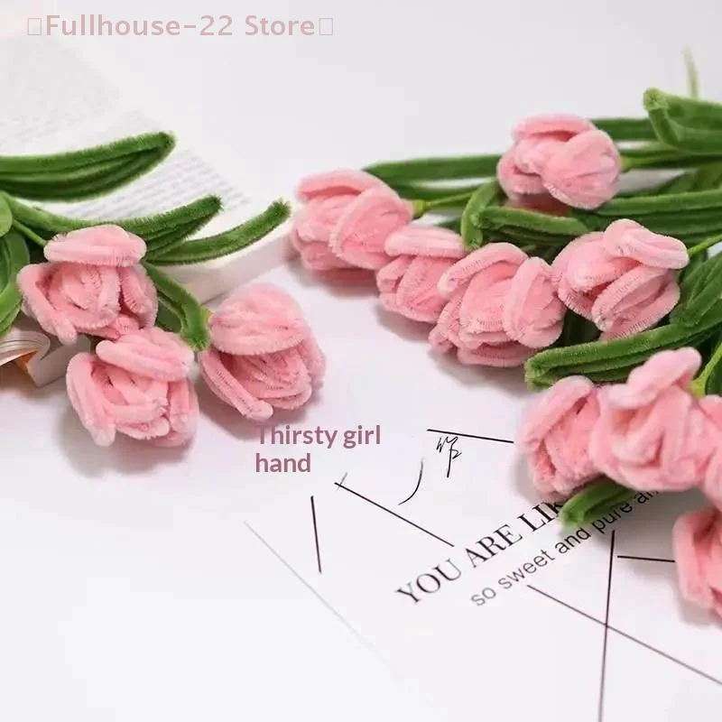 【max-22】1-conjunto-de-fio-tulipa-felpudo-criptografado-para-trico-de-teto-pacote-de-material-de-tira-de-trico-de-super-densidade-para-buque-de-flores-diy