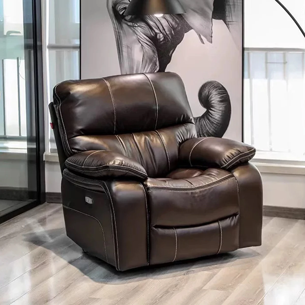 

Multifunctional Single Sofa Chair Light Luxury Leisure Living Room Chair Modern Soft Leather Electric Recliner Lounge Chairs