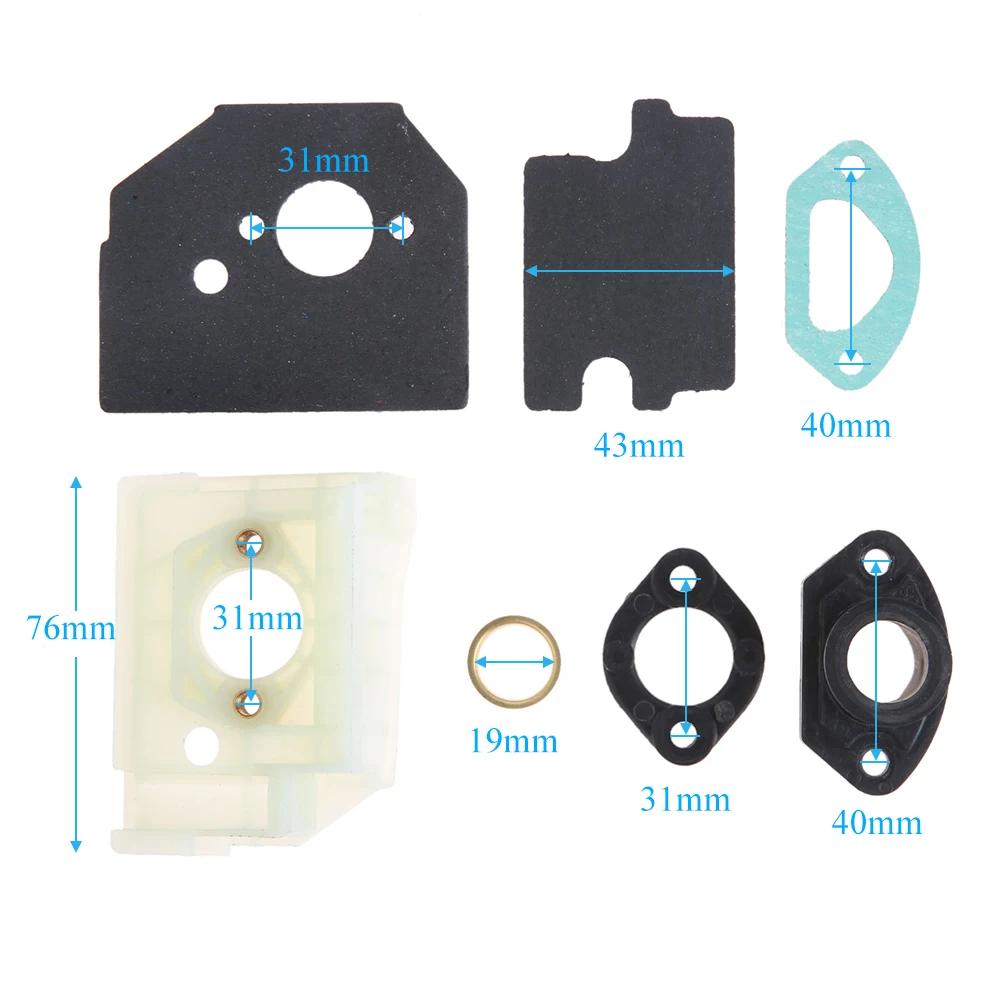 Imagem -06 - Dredd Chain Saw Carburador Bracket & Spacer Guia Interno e Kit de Juntas Fit para Motosserra Chinês 4500 5200 5800