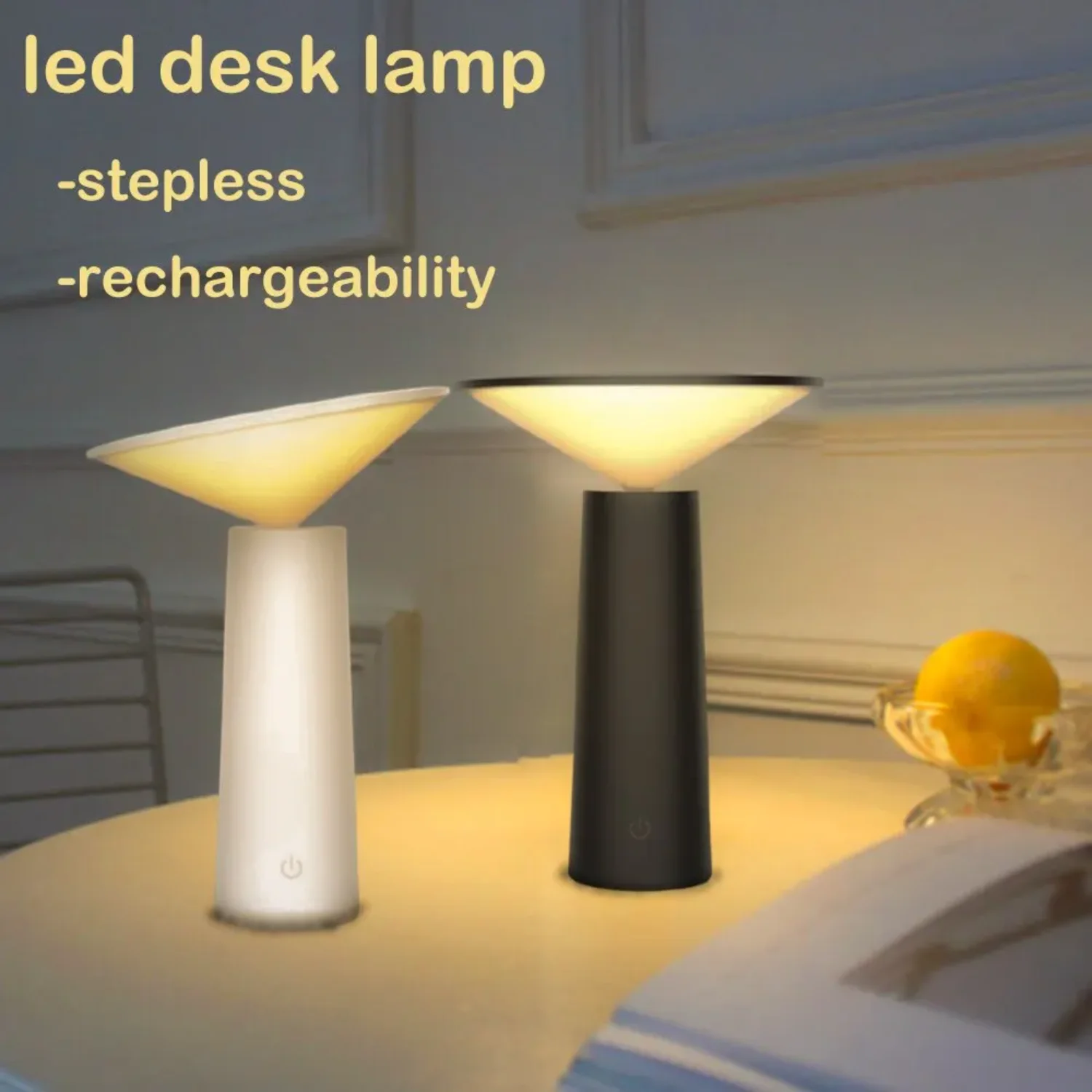 

Fashion LED Table Lamp Dimmable Bedroom Reading Aesthetic Room Decoration Portable USB Rechargeable Night Lights Gift