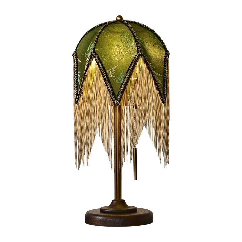 

Vintage tassel decorative desk lamp medieval romantic bedroom bedside study living room atmosphere chandelier
