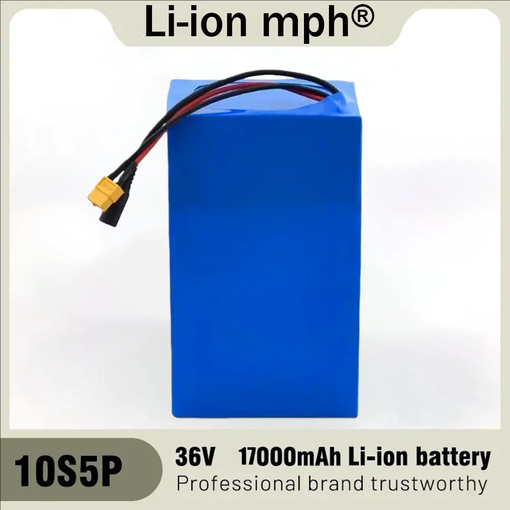 

36V 17Ah 18650 10S5P Lithium battery pack wtih built-in BMS Protection for 1000W High Power Spare high quality battery