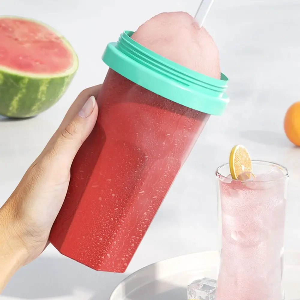 Soft Large Capacity Smoothie Cup Leak Proof Food-Grade Ice Cream Maker Cup Fast Cooling with Spoon Milkshake Bottle Kitchen Tool