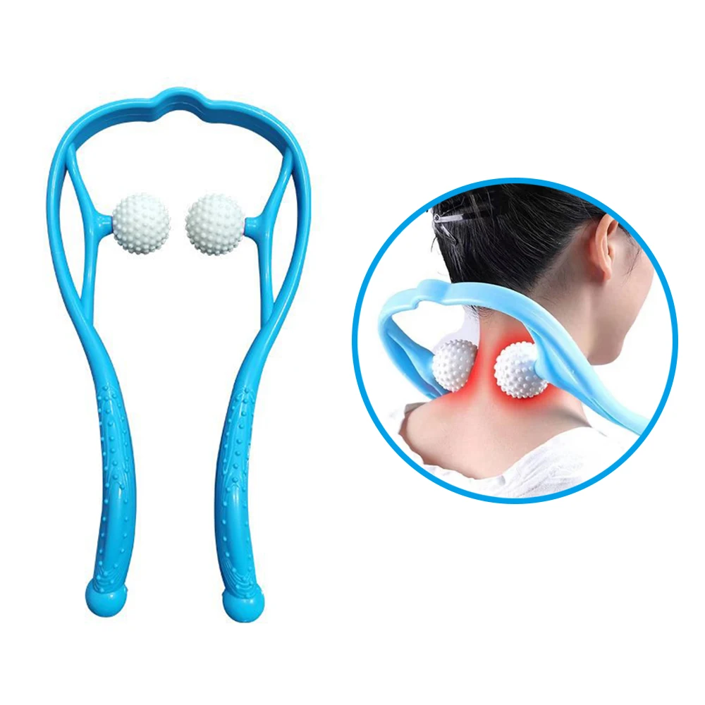 Pescoço massagem clipe manual de rolo cervical massageador pescoço pressão aliviar a terapia de massagem portátil alívio da dor ferramenta cuidados