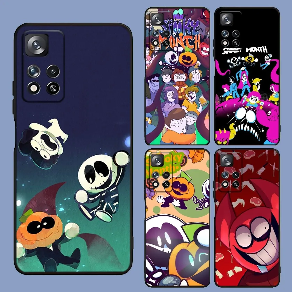 

S-SpookyS M-MonthS Phone Case For Samsung Galaxy A13,A21s,A22,A31,A32,A52,A53,A71,A80,A91 Soft Black Cover