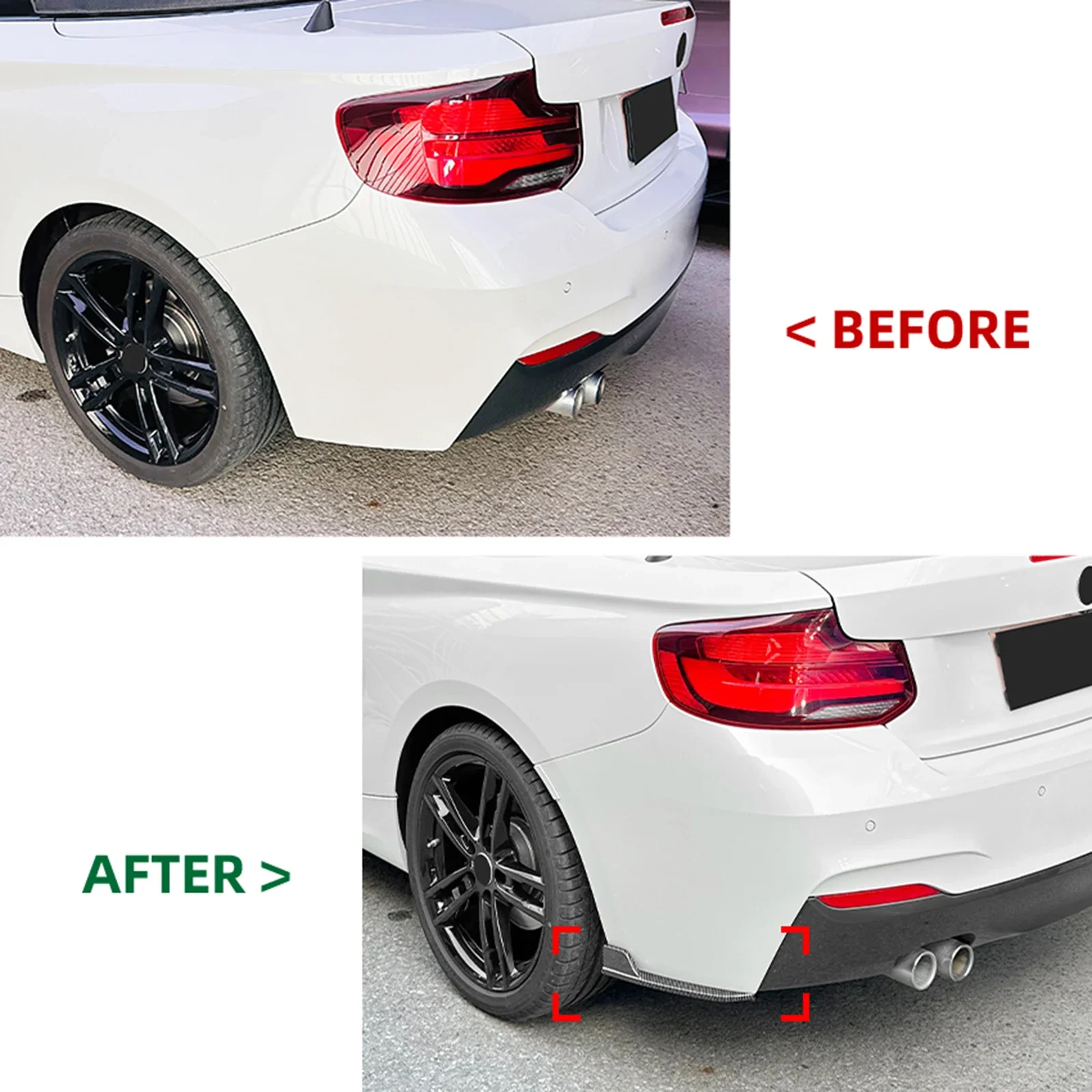 For BMW 2 Series F22 F23 M Sport 2014-2019 Car Rear Bumper Side Spoiler Air Vent Cover Lower Splitter Bodykit Tuning Accessories