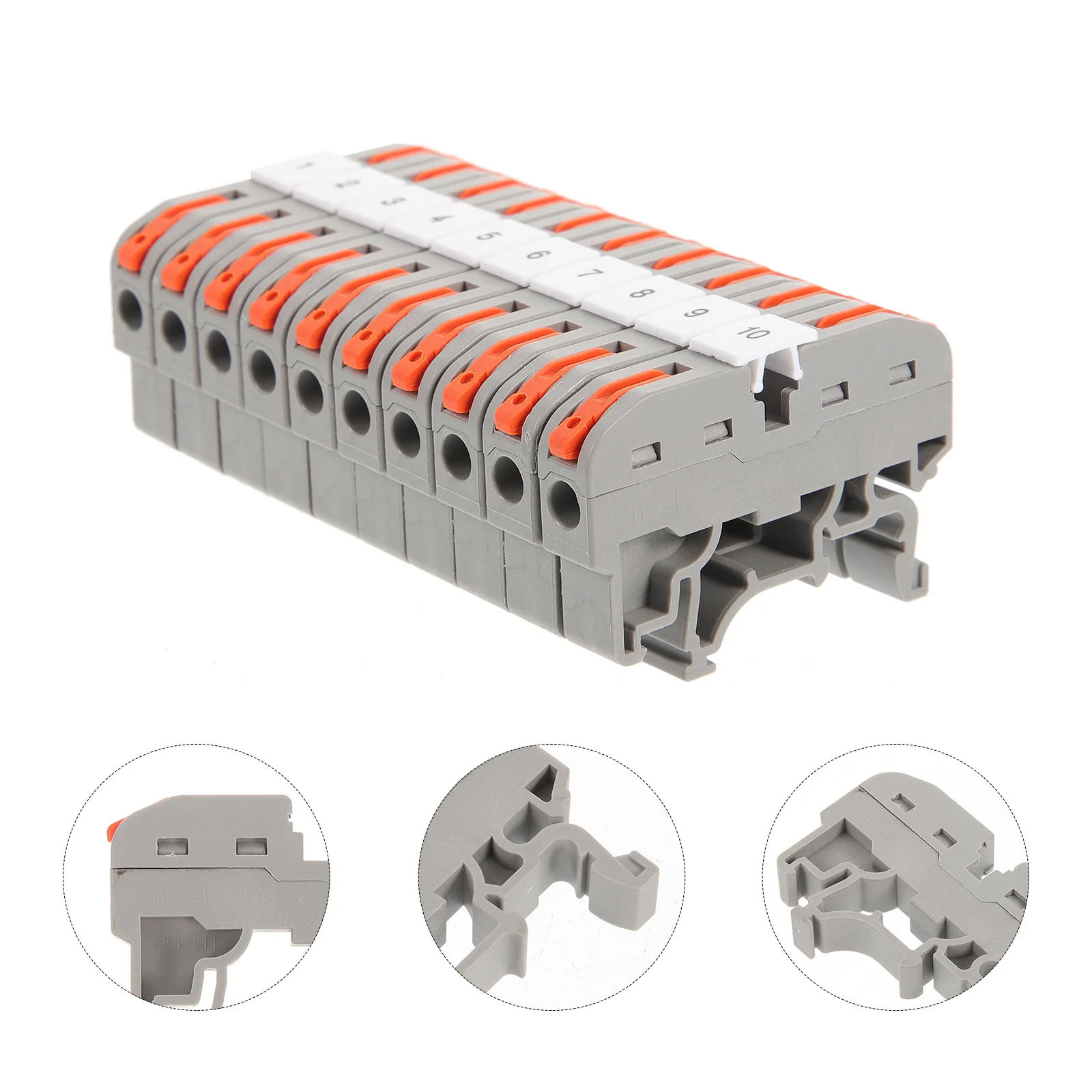 

10Sets Din Rail Terminal Block Connector Nylon Brass Durable Quick Lever Electrical Wire Connectors Suitable for Control
