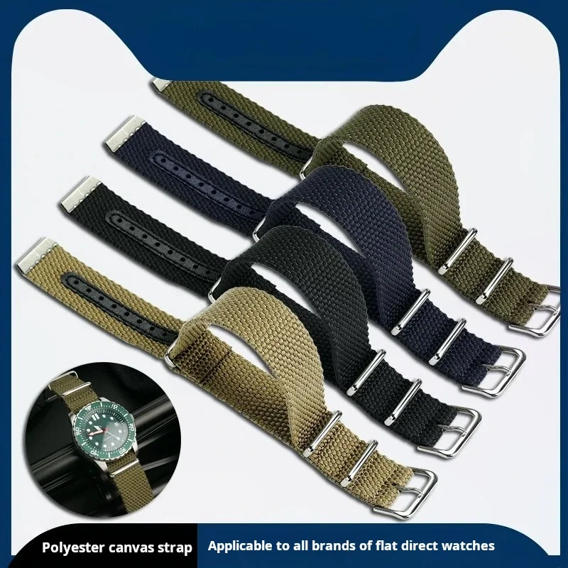 20 22mm Sports Breathable canvas watch strap Men For Rolex Seiko Citizen tudor Tissot Casio Hamilton soft Braid Fabric watchband