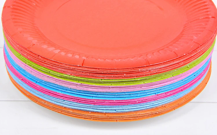 Zerolife 10 Stück/Set Macaron-Teller, einfarbig, 7-Zoll-Pappteller, Kuchen-Party-Zubehör, Einwegbesteck für Babyparty – Detail 8