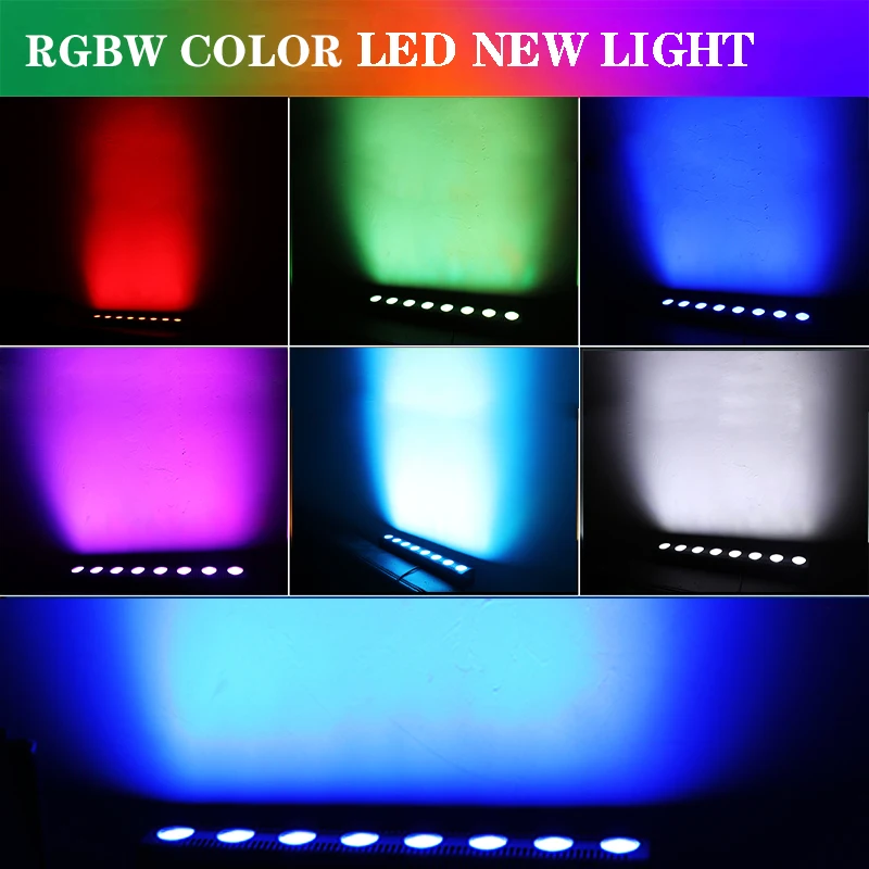 8 LED RGBW 4IN1 DMX Wall Wash Lamp DJ Disco Party Par Stage Light Effect for Dance Bar Holiday Wedding Xmas Halloween Decorate