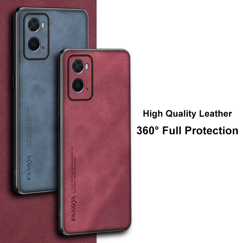 Luxury PU Leather Phone Case For OPPO A36 A76 A96 4G Back Cover Matte Shockproof Full Protection Silicone Case For OPPO A96 5G