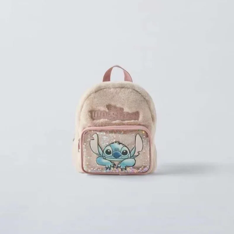 Interrupteur sac d'école à double ouverture avec CAN o & Stitch en peluche, excellent cadeau pour les enfants d'âge althet les élèves du primaire